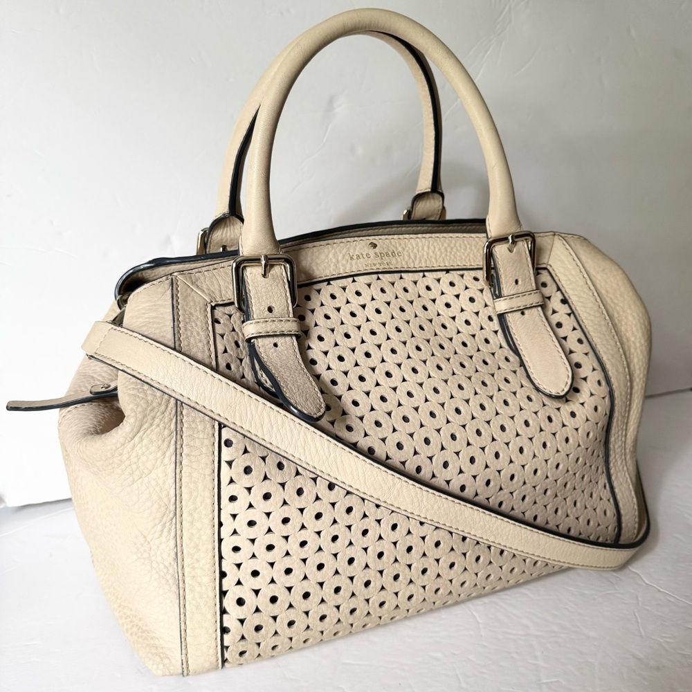kate spade New York Mercer Isle Sloan Satchel Beige Leather - Picture 5 of 16